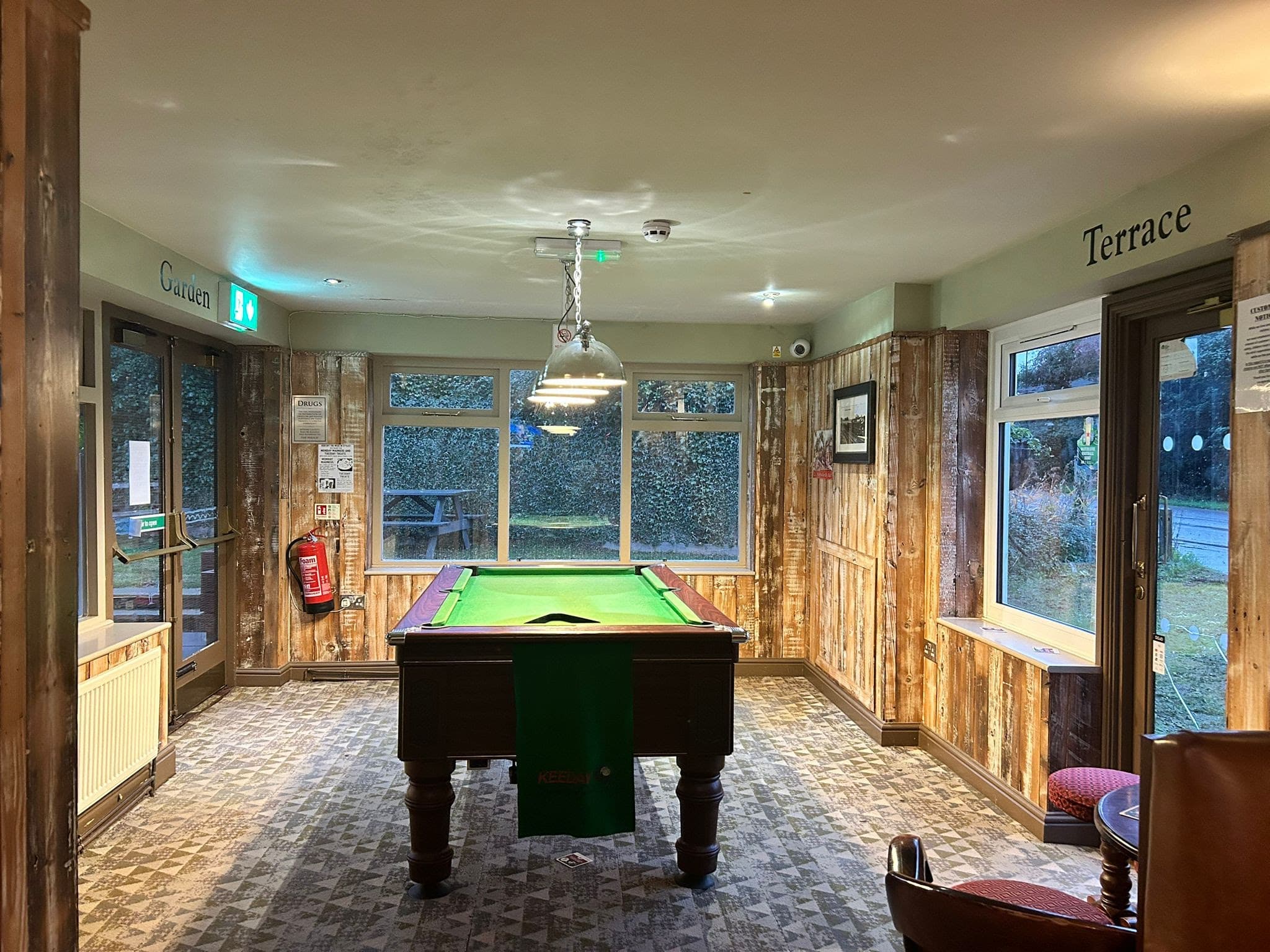 Games room with pool table
